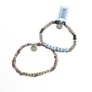 Little words project Beaded Inspirational Bracelets -grateful keep going